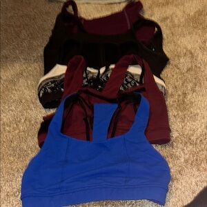Set of 5 Sports Bras - Blue, Black, Burgundy